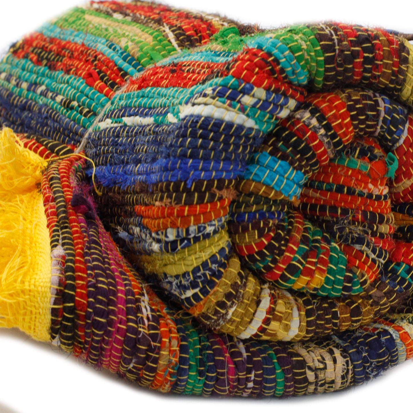 154 x 90 cm Luxus-Flickenteppich - Gelb