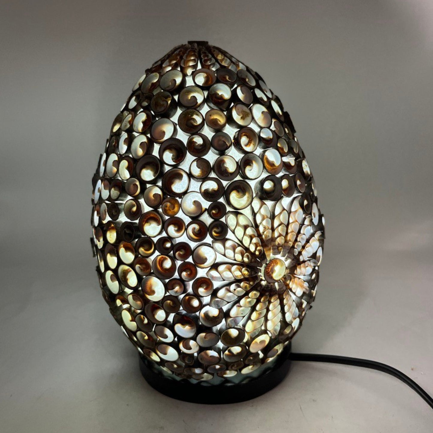 Boho Sea Shell Lamp - Chocolate Twist Oval - 15cm