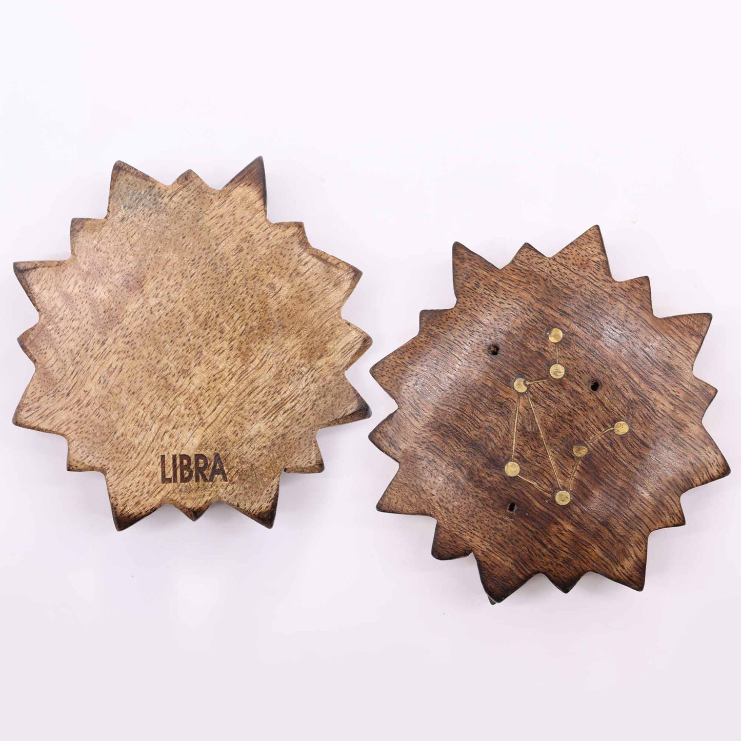 Räuchergefäß mit Gravur und Messing-Sternzeichen - Sonne