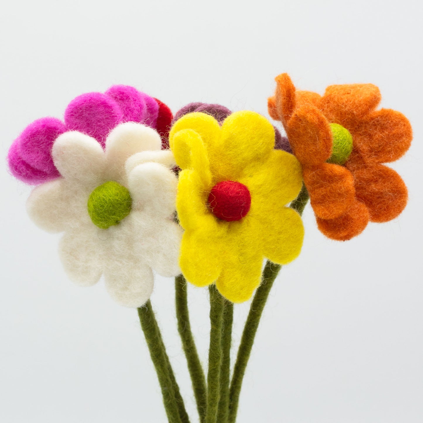 Felt Flowers - Handcrafted Set of 6
