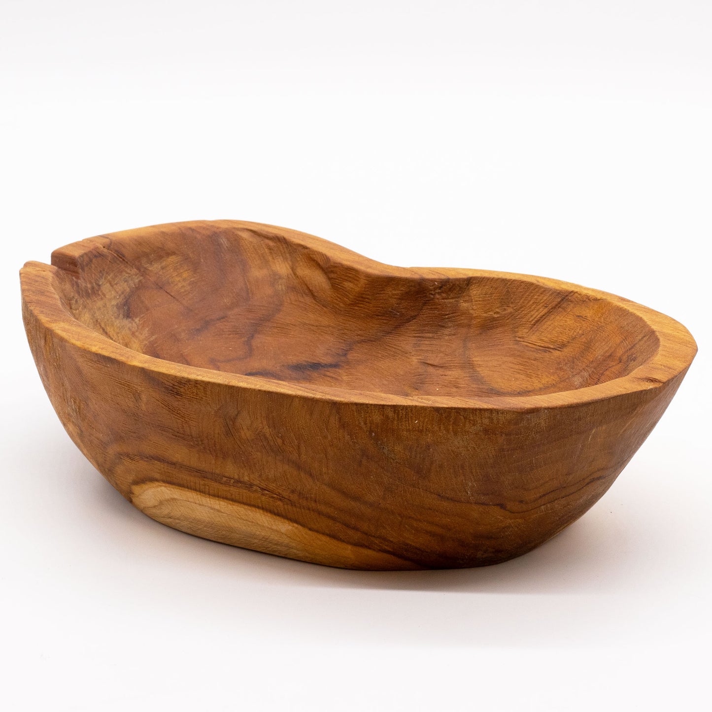 Natural Rough Shape Teakwood Fruit Bowl