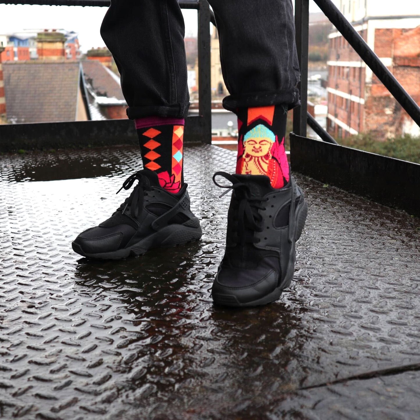 Hop Hare Bamboo Socks (41-46) - Pink Buddha & Lotus