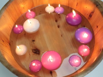 3x Large Floating Candles - Pink