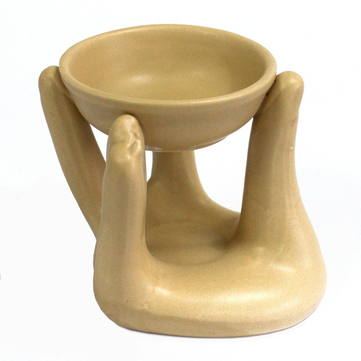 Open Hands Oil Burner - Tan