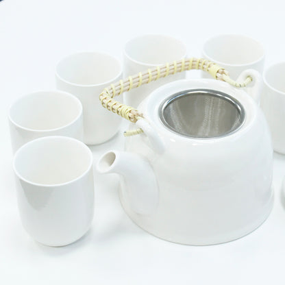 Herbal Teapot Set - Classic White