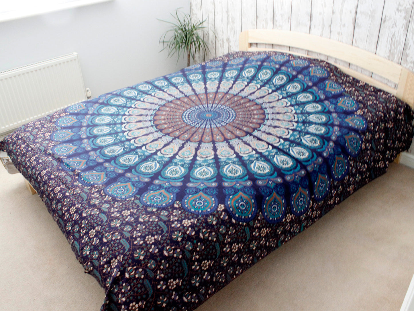 Double Cotton Bedspread + Wall Hanging - Classic Mandala 230cm x 200cm