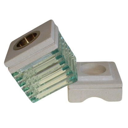 Stone Oil Burner - Square Glass Brick