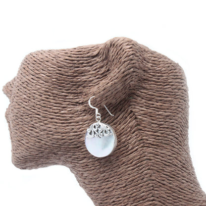 Shell & Silver Earrings - Classic Disc - MOP