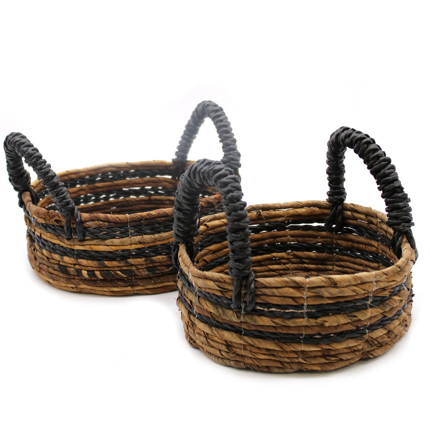 Banana Leaf & Hitam Raffia Basket- Set of 2