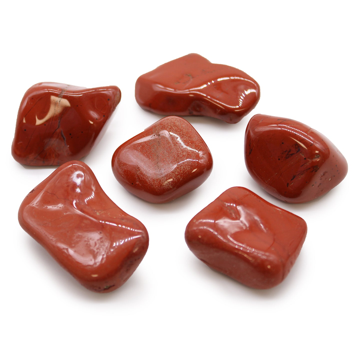 Bag of 6 Large African Tumble Stones - Jasper - Red