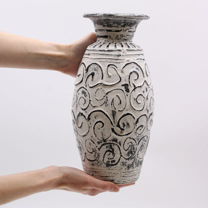 Wirbelförmige Vase - Creme