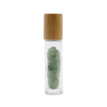 Gemstone Essential Oil Roller Bottle - Aventurine - Wooden Cap