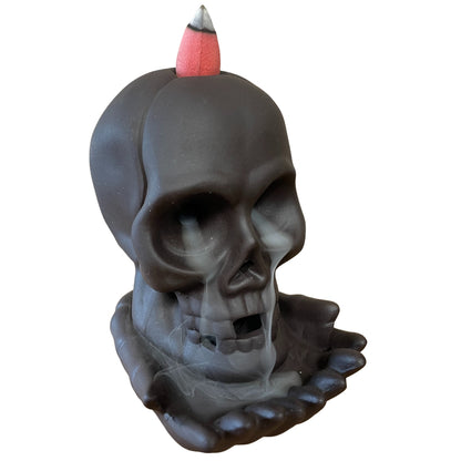 Backflow Incense Burner - Weeping Skull (with light)