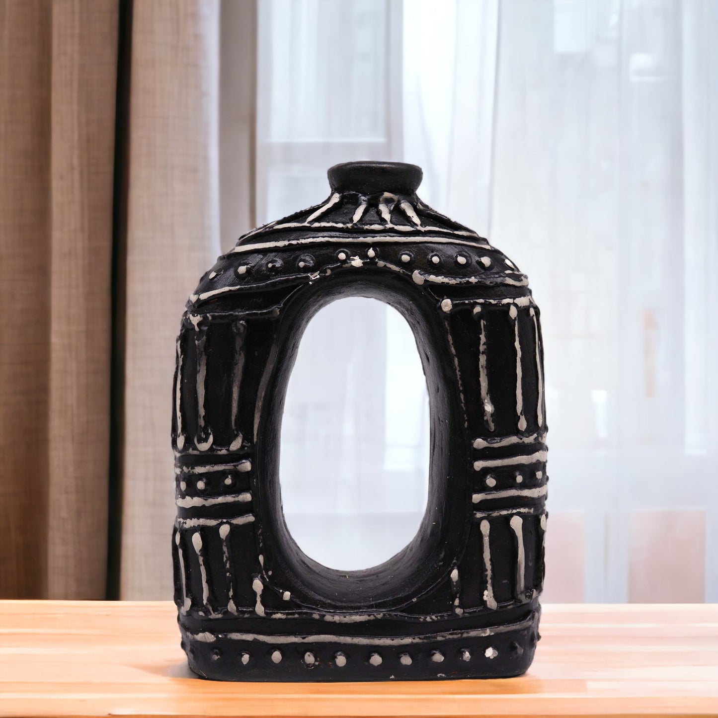 Ovale Vase in Donutform – Schokolade, 23 cm