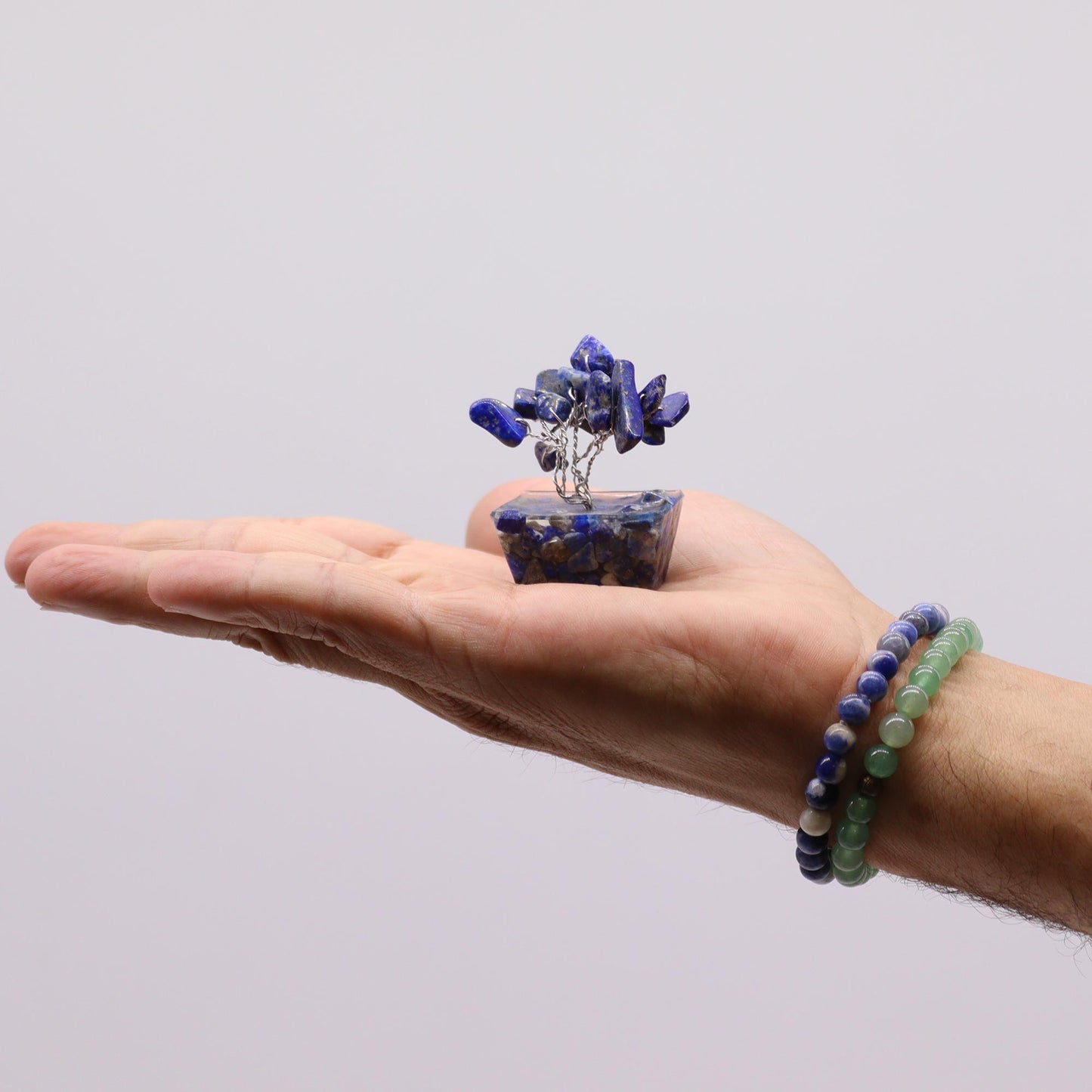 Mini Gemstone Tree On Orgonite Base - Sodalite (15 stones)