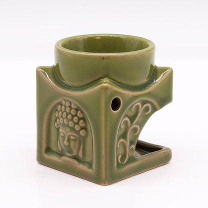 Square Buddha Burner - Light Jade