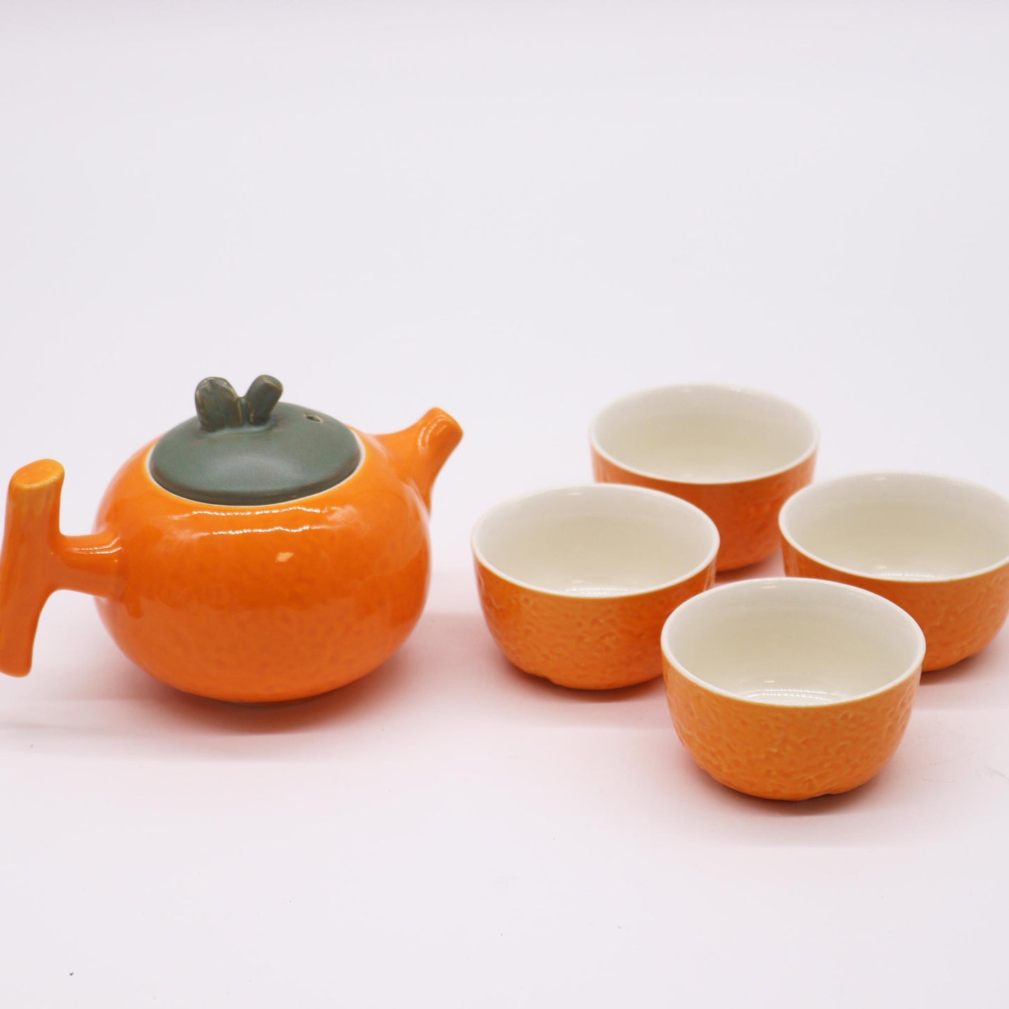 Herbal Orange Teapot Set - Pot & Four Cups