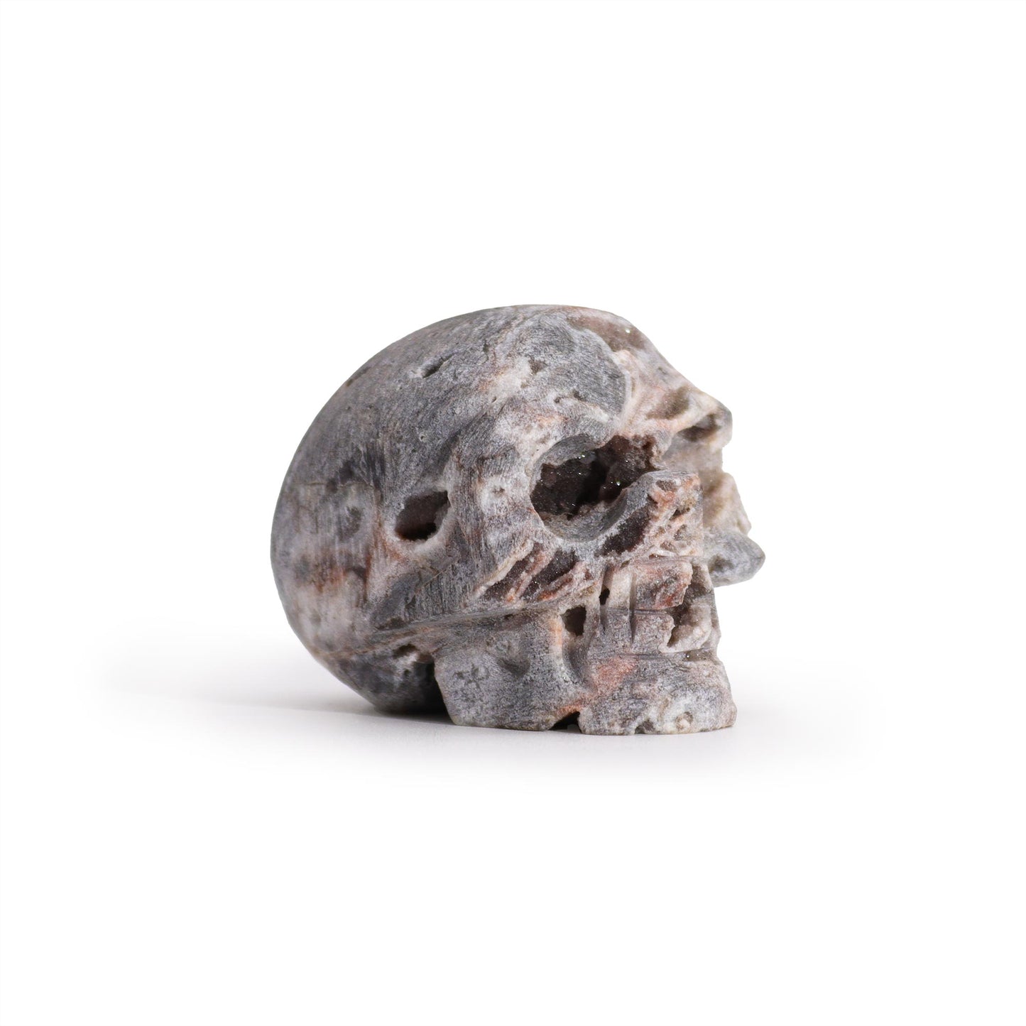 Calcite Geode Carved Skull