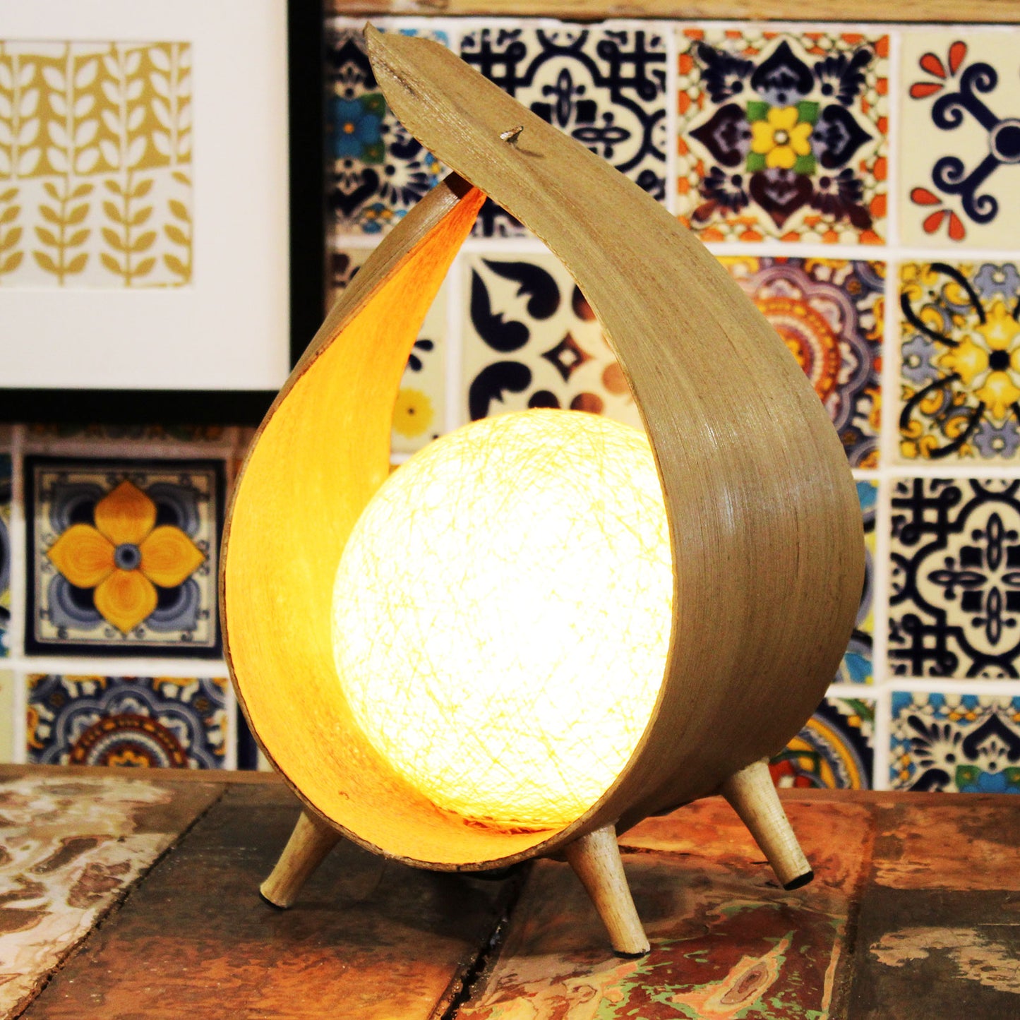 Natural Coconut Lamp - Natural Wrapover