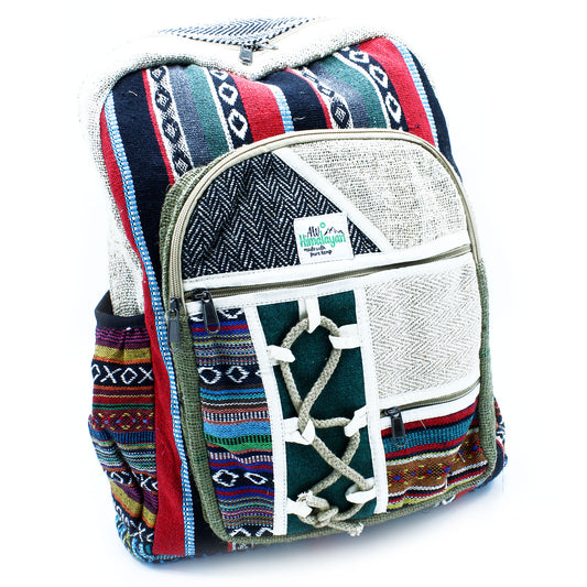 Large Hemp Backpack - Rope & Pockets Style