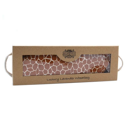 Luxuriöses Lavendel-Weizensäckchen in Geschenkbox – Madagaskar-Giraffe