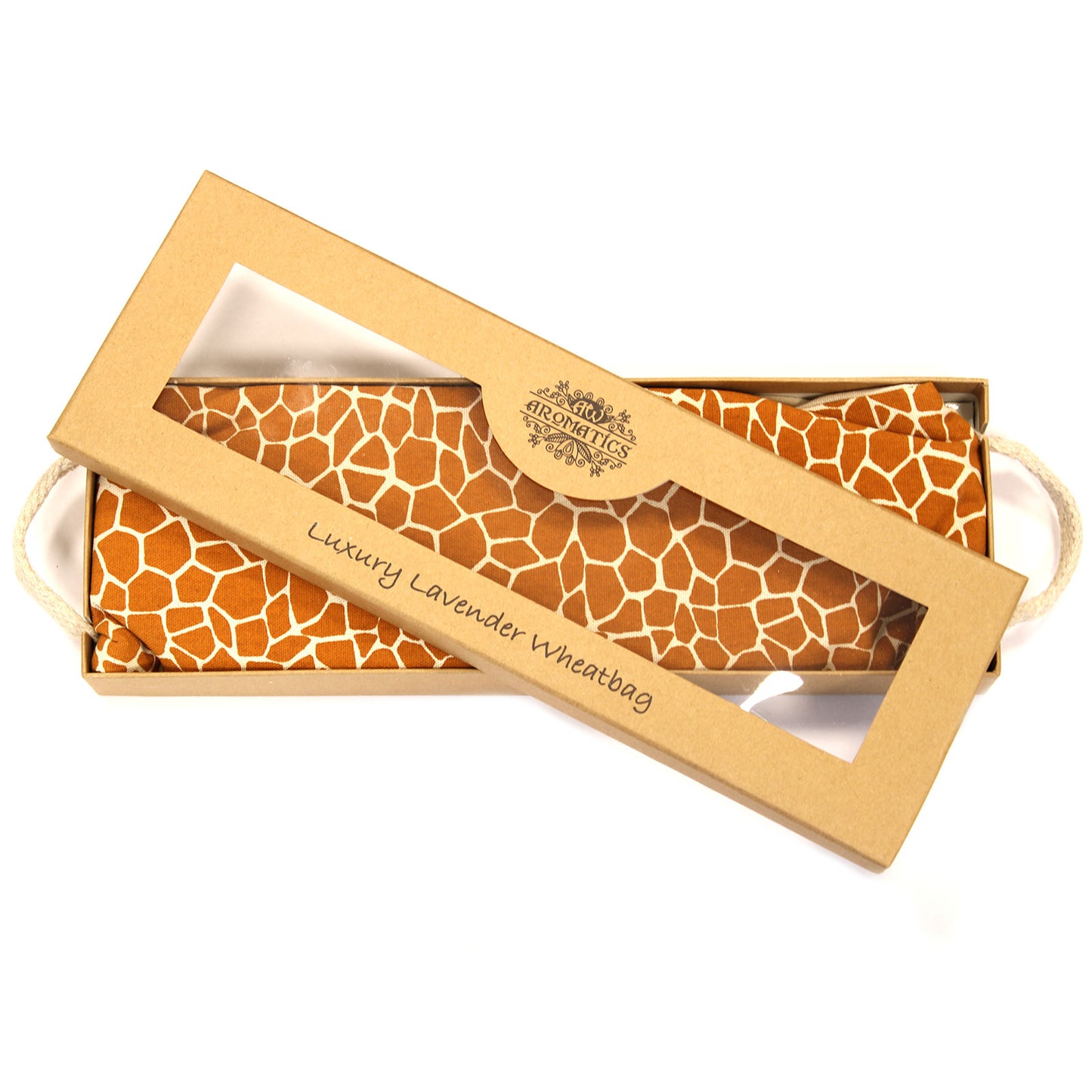 Luxuriöses Lavendel-Weizensäckchen in Geschenkbox – Madagaskar-Giraffe