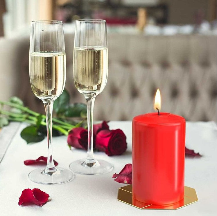 Set of Pillar Candles 40x80mm (4 pieces) - Red