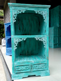 Albasia Bathroom Cabinet - Turquoise wash