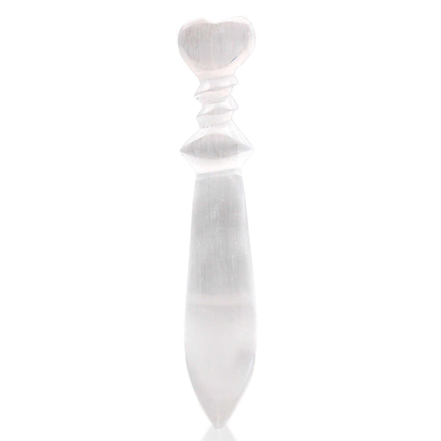 Großes Selenit-Ritualmesser – Spirale (25 cm)