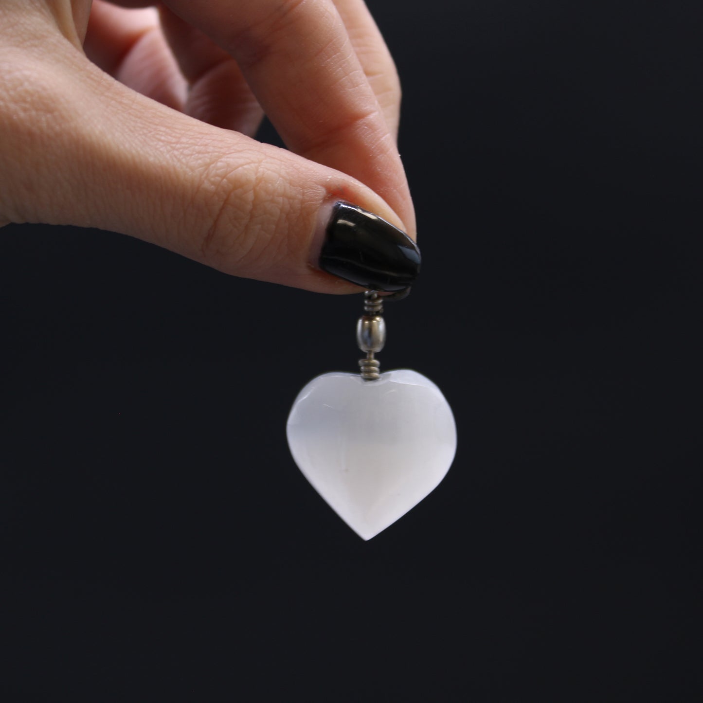 Selenite Heart Pendant