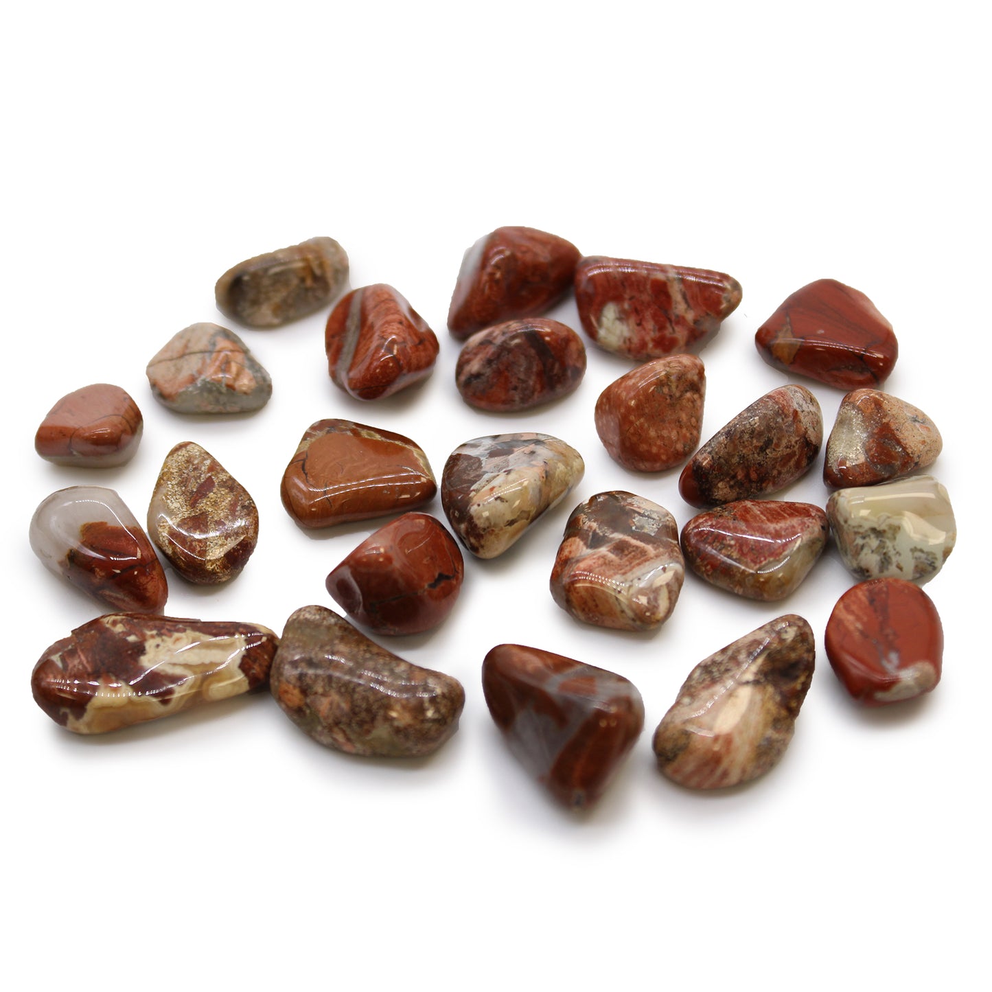 Bag of 24 Small African Tumble Stones - Light Jasper - Brecciated