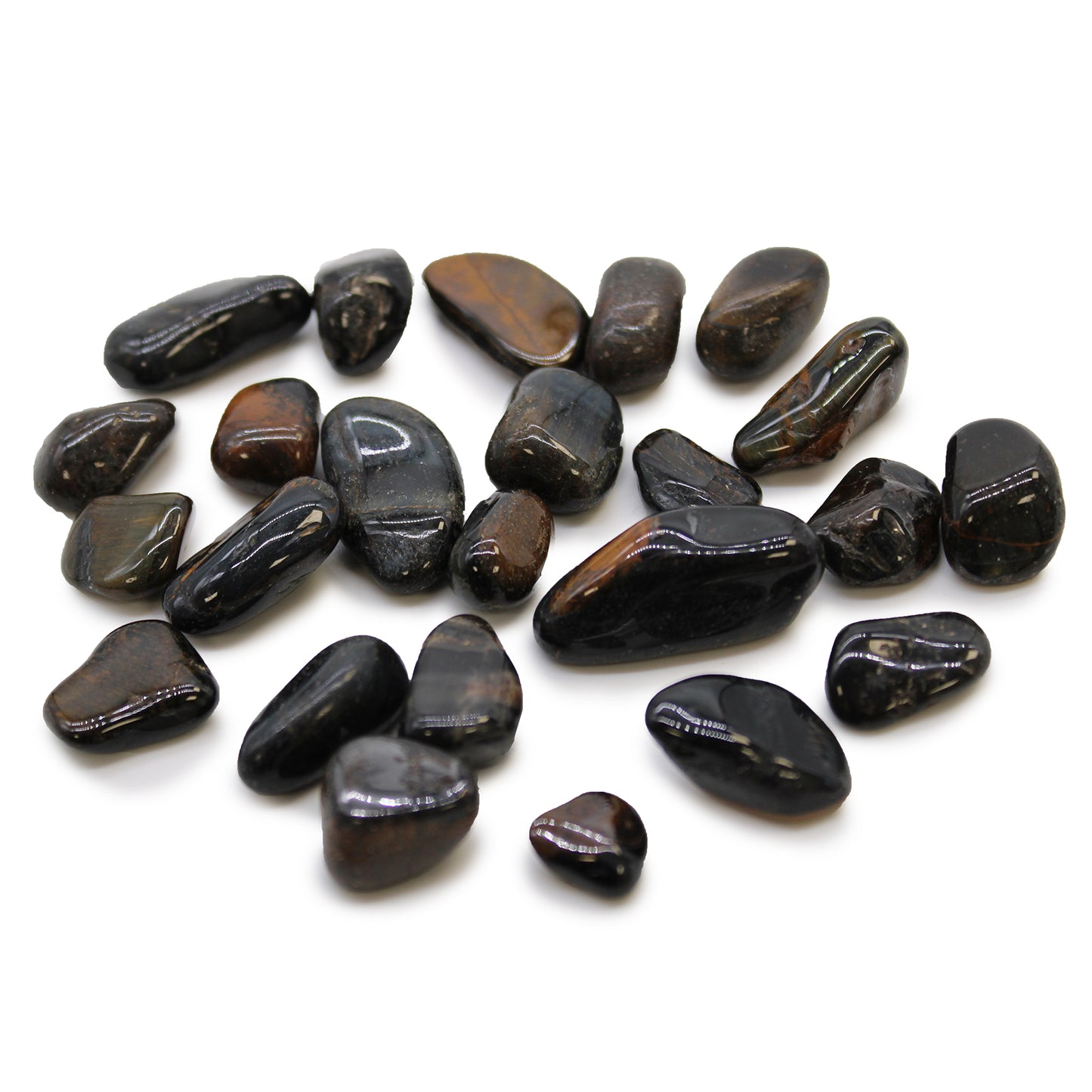 Bag of 24 Small African Tumble Stones - Tigers Eye - Blue