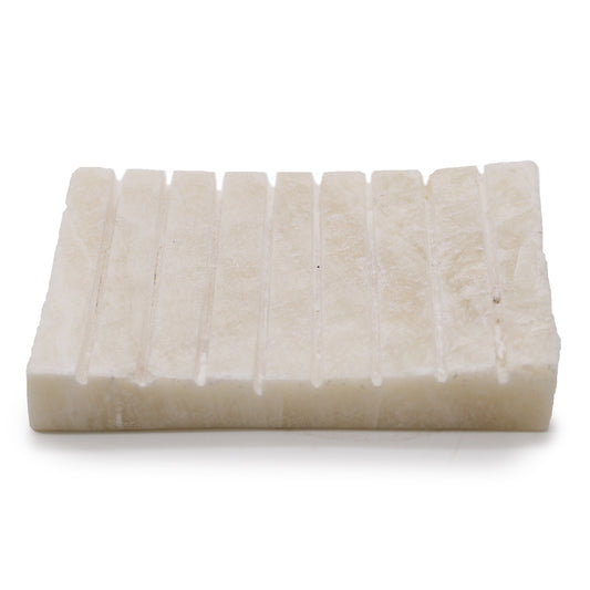 White Onyx Ridged Soap Dish