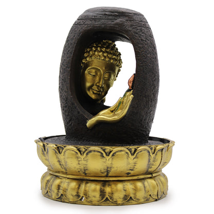 Tischwasserspiel – 30 cm – Goldener Buddha und Vitarka Mudra 