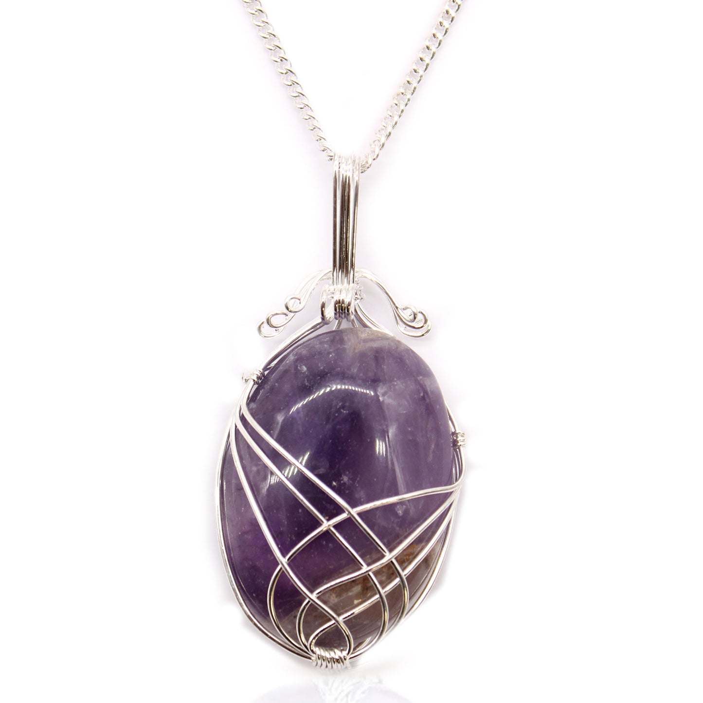 Halskette mit Edelsteinen in Wirbelform - Amethyst