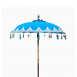 Bali Patio Parasol - Cotton - Turquoise Decor - 2m