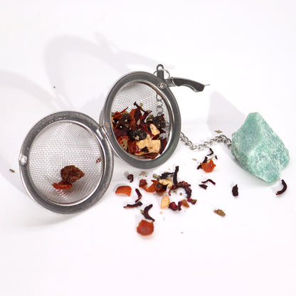 Raw Crystal Gemstone Tea Strainer - Green Aventurine