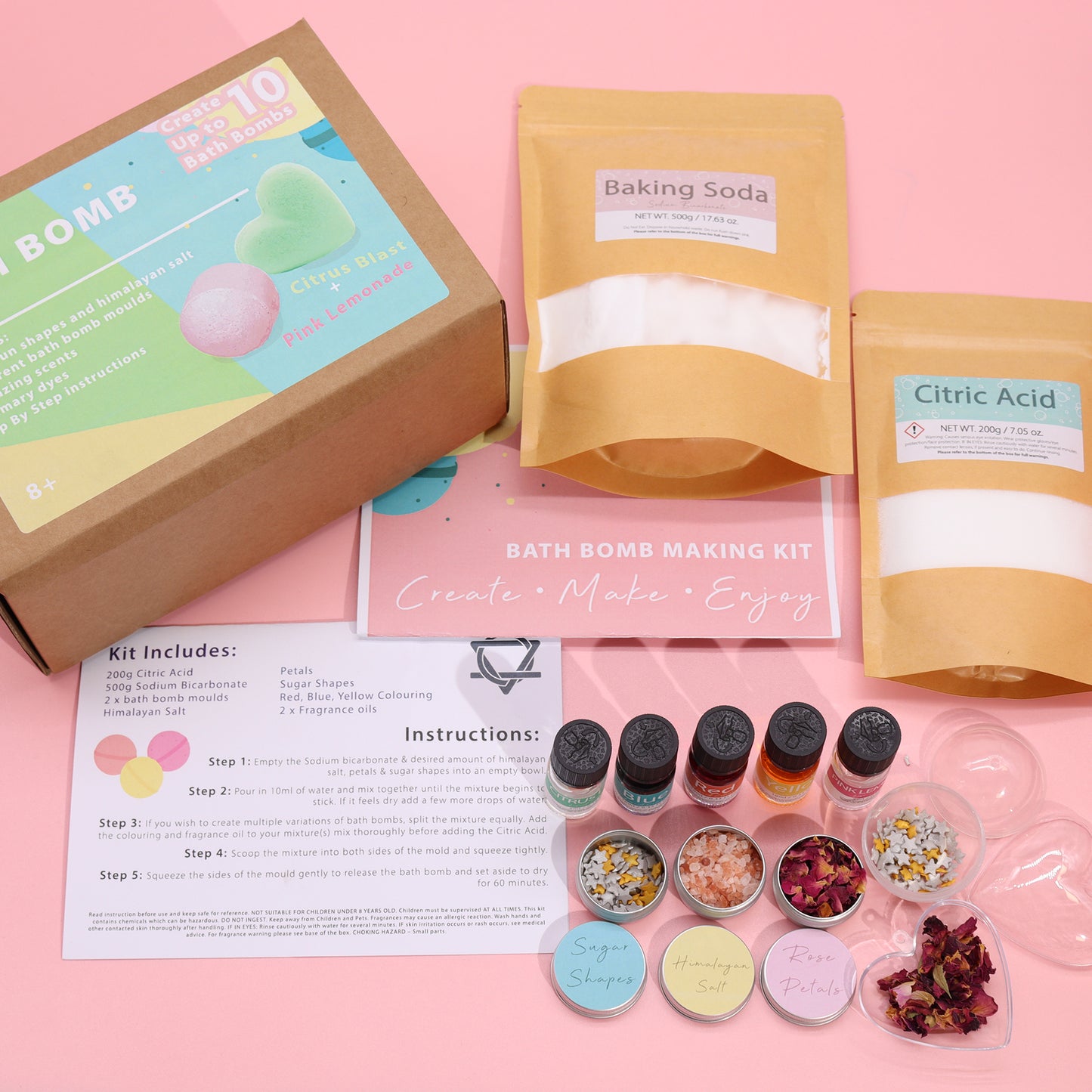 Bath Bomb Kit - Pink Lemonade & Citrus Blast