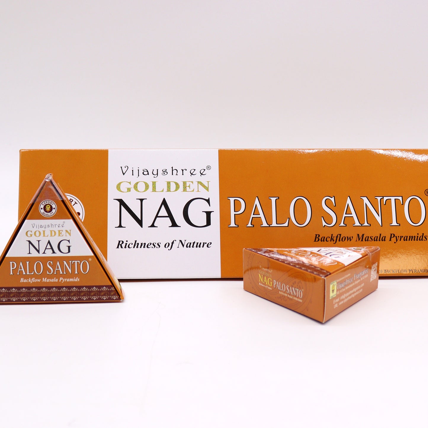 42g Jumbo Golden Nag - Palo Santo Back Flow Incense Cones