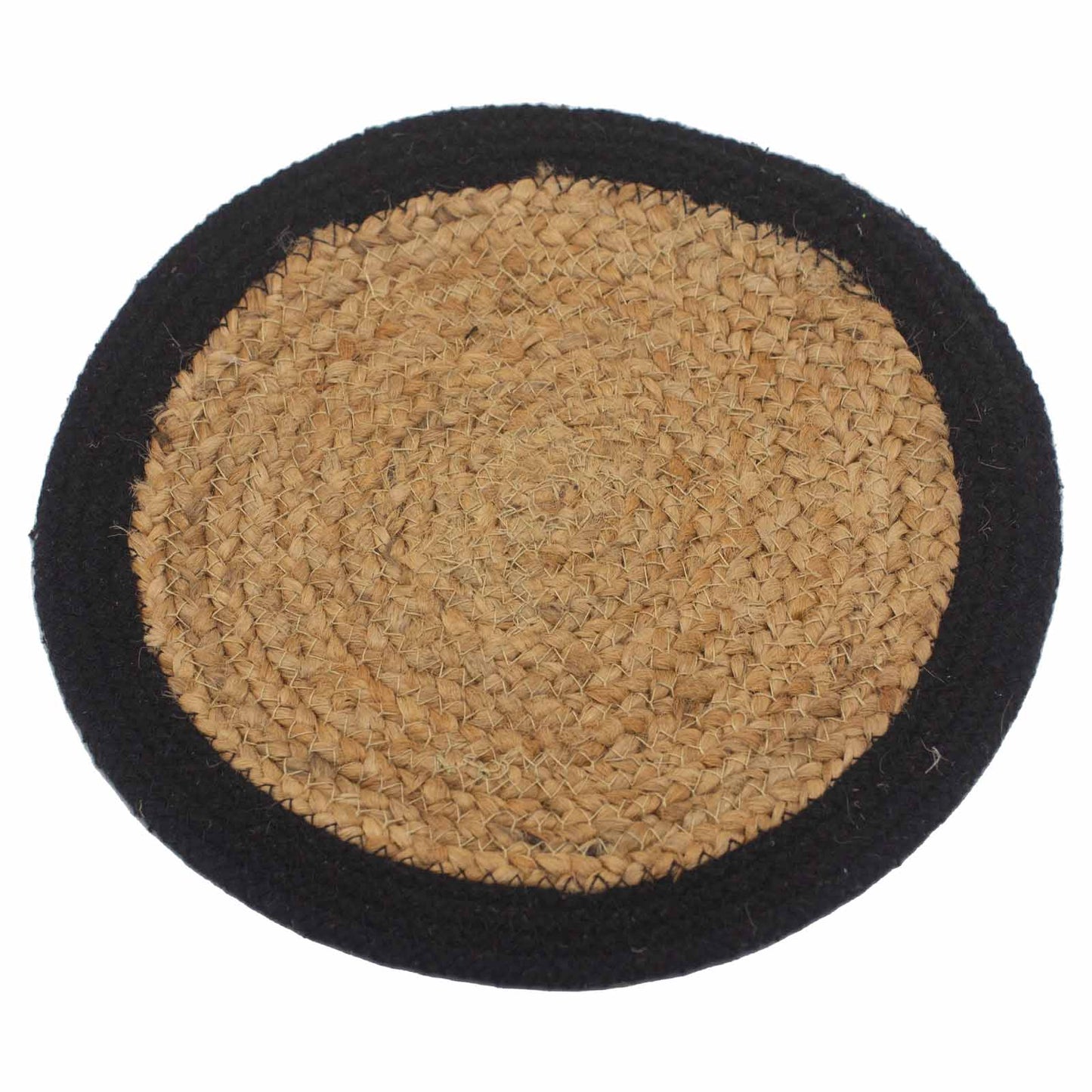 Natürliches Tischset - Jute und Baumwolle 30 cm - Schwarzer Rand