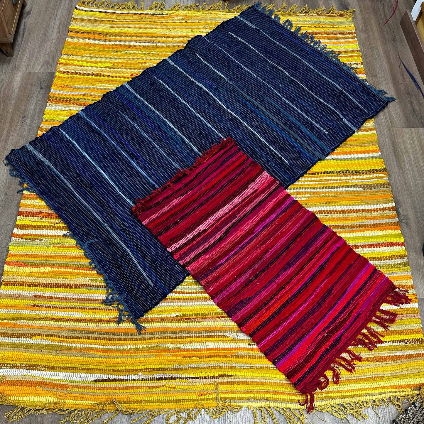 Large Rag Rug - 150x90cm - premium quality - Sunrise Oranges