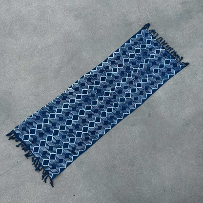 Handmade Indigo Runner - 170x60cm - Heerak Patern