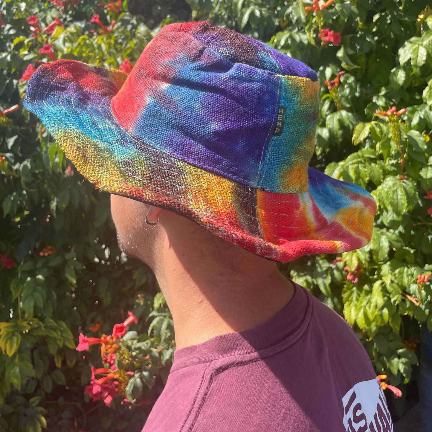 Hemp & Cotton Festival Hat - Tiedye Rainbow