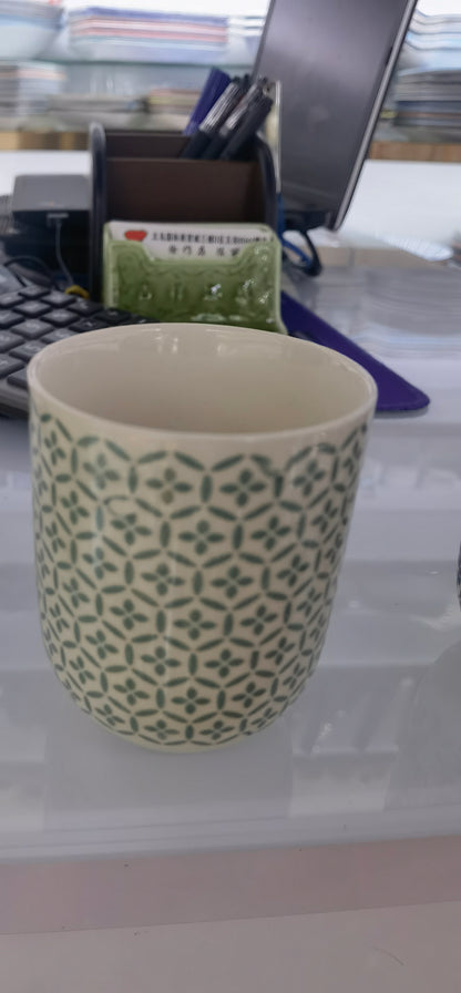 x6 Herbal Tea Cups - Green Mosiac