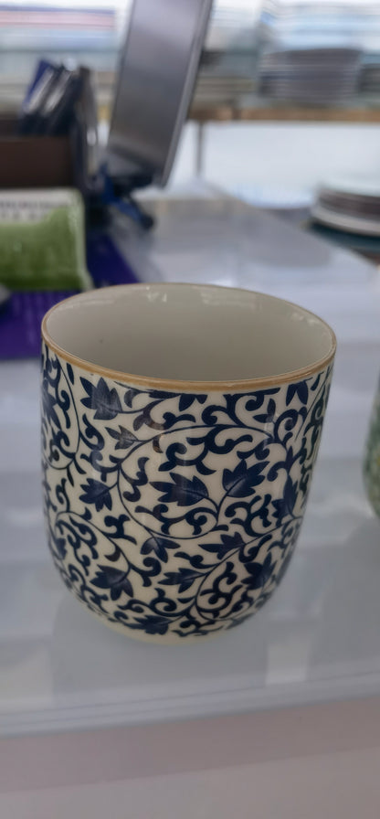 x6 Herbal Tea Cups - Blue Pattern