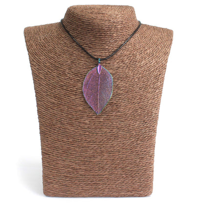 Necklace - Bravery Leaf - Lavender