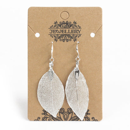 Earrings - Bravery Leaf - Silver