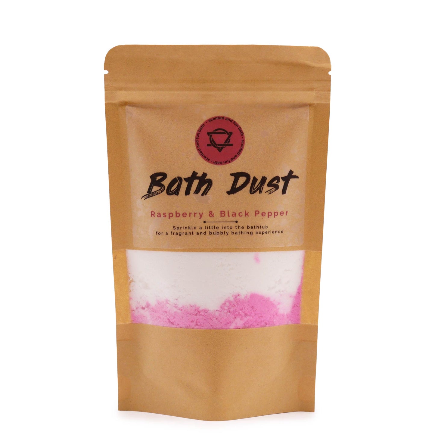 Badepulver mit Himbeeren und schwarzem Pfeffer, 200 g