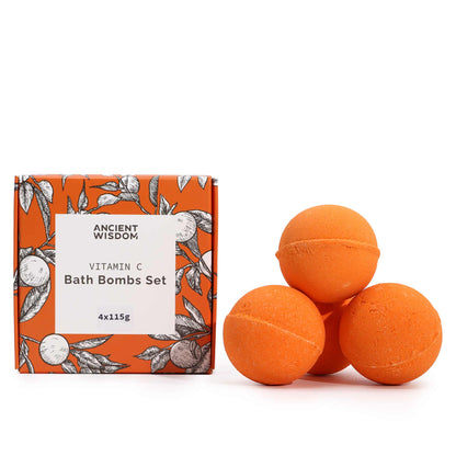 Zesty Vitamin C Badebomben-Set – Aromatherapie-Quartett