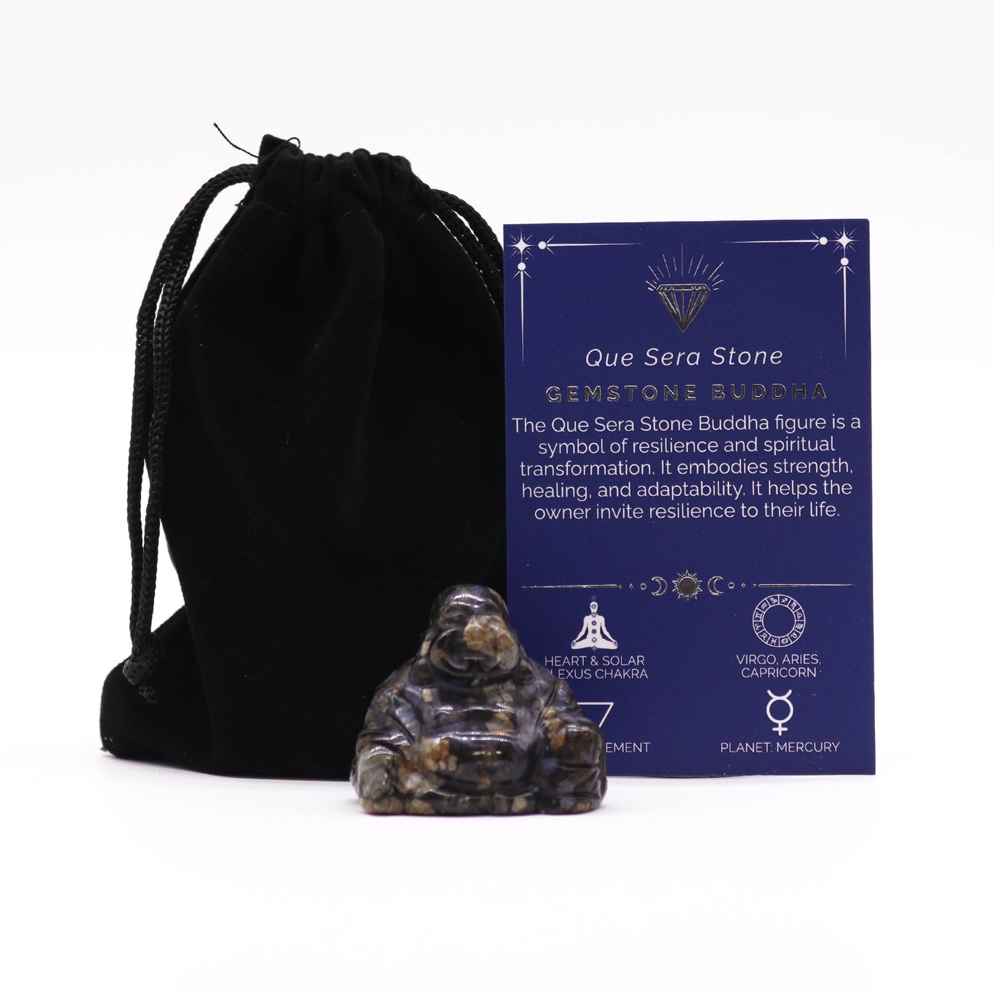 Gemstone Small Buddha - Que Sera Stone 35x40x23mm